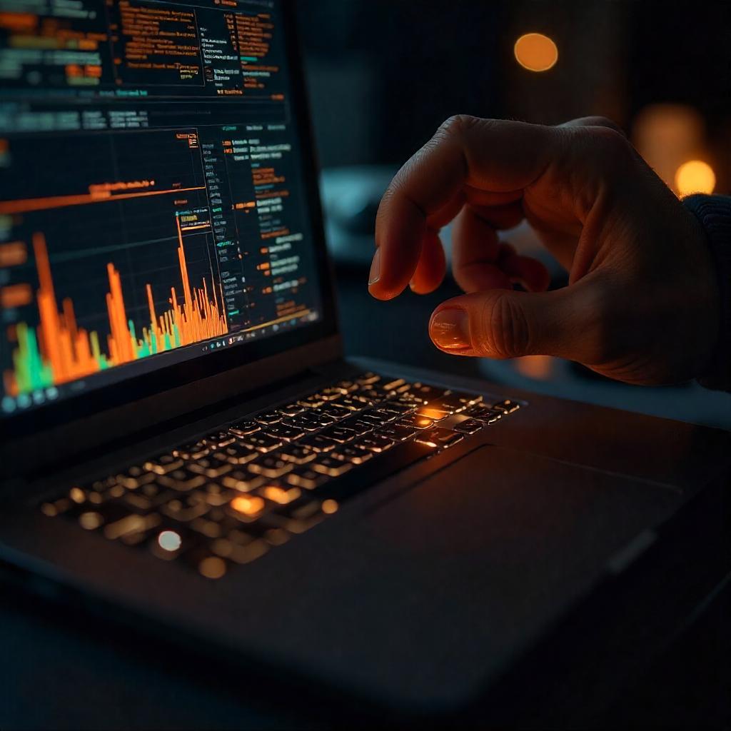 The intense focus and hands-on analysis of complex data visualizations on the computer screen exemplify the "purpose of Security Operations Center (SOC)", where specialized cybersecurity professionals leverage advanced tools and techniques to detect, investigate, and respond to security threats in real-time.
