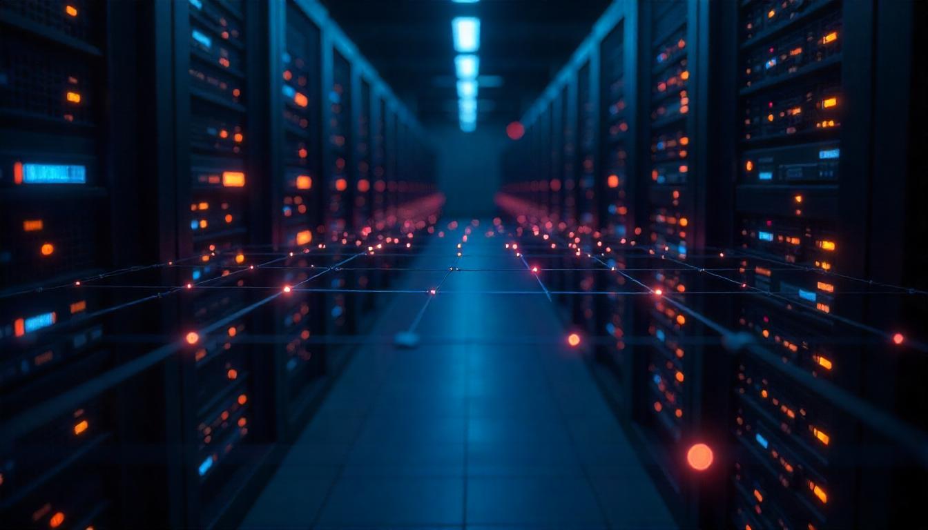 This visually captivating scene, featuring the vibrant, data-driven corridors of the data center, underscores the benefits of a flexible security service model. The fluid, interconnected nature of the pathways reflects the MSSP's capacity to seamlessly integrate its security services into an organization's existing infrastructure, providing comprehensive protection without disrupting critical operations.