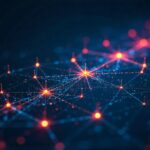 The intricate network of interconnected nodes and bright, dynamic points of light in this image represent the MSSP scalability advantages approach, where a robust, flexible infrastructure can effectively monitor and secure diverse, complex environments.