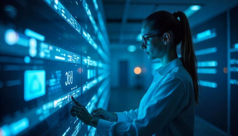 The concentrated, technology-focused expression of the individual in the image exemplifies the need for "cost effective 24/7 monitoring" solutions that empower security professionals to proactively safeguard critical systems and data, ensuring continuous protection without overburdening budgets.
