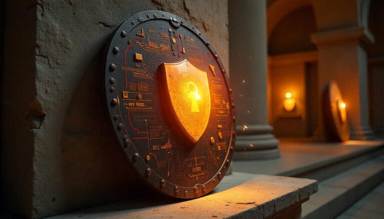 The striking, intricate security device in this image represents the need for building resilient security posture, where advanced, multi-layered safeguards work in concert to protect critical assets from evolving threats.