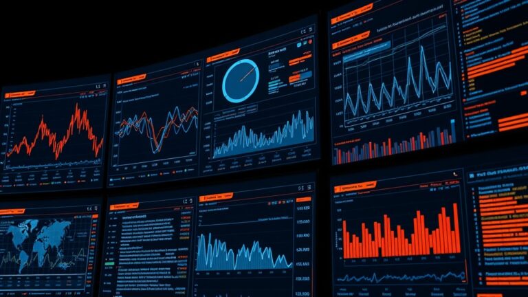 Screens displaying data analytics and visuals illustrating managed SIEM service benefits for cybersecurity monitoring.