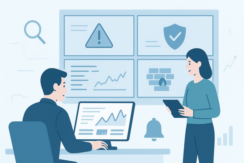 Team monitoring dashboards and alerts as part of Outsourced Intrusion Detection Monitoring tasks.