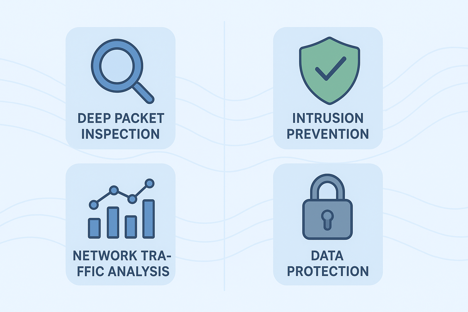 An infographic on network traffic analysis security, highlighting benefits like threat detection, visibility, incident response, and compliance, along with tips like baseline normal traffic, prioritize alerts, and integrate tools.