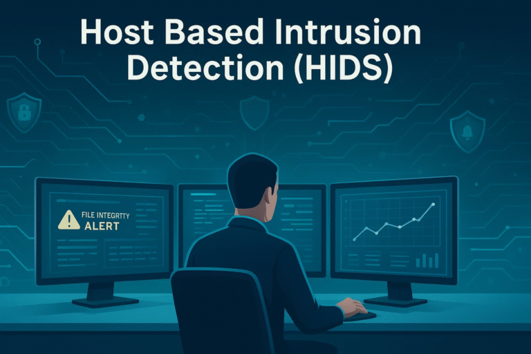A person monitoring multiple screens displaying host based intrusion detection (hids) alerts and analytics.
