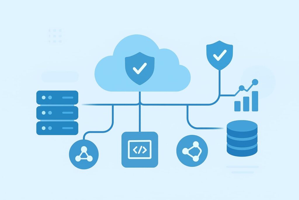  Illustration of cloud-based system showing benefits outsourced log collection retention with secure data management.