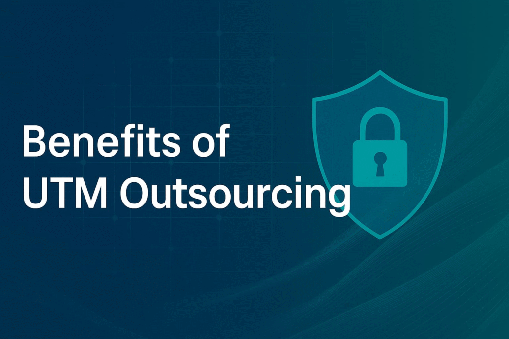 Shield icon representing security and a title "Best Practices for Effective UTM Outsourcing"