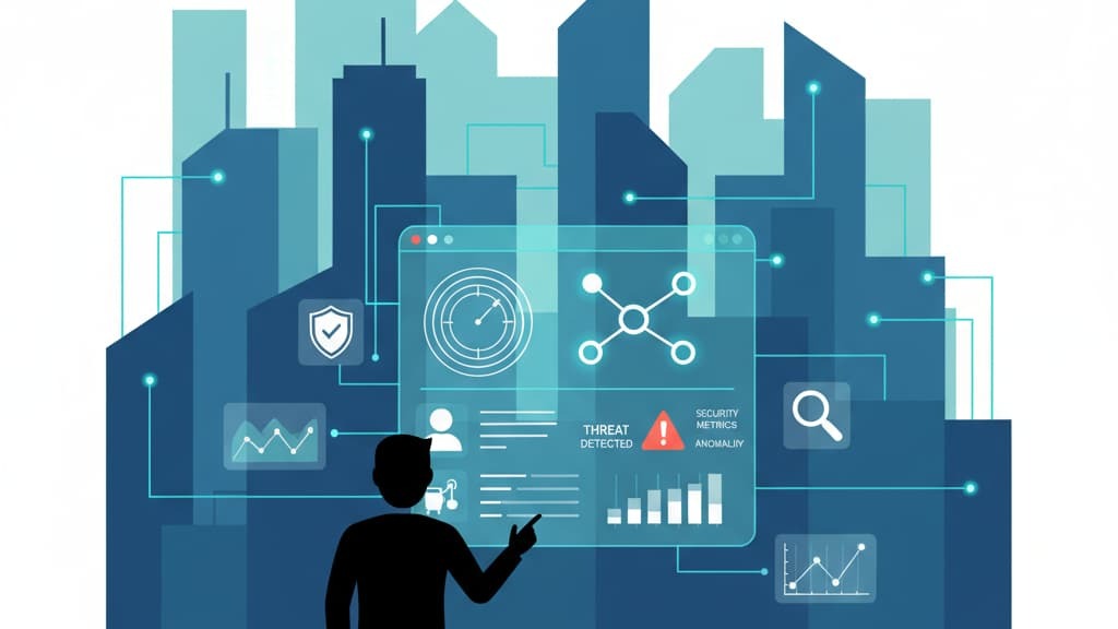 Visual representation of outsourced cybersecurity threat hunting [city], showcasing threat detection and analytics.