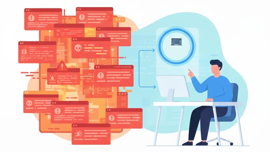 Two figures illustrating the process of Digital Forensics Incident Response (DFIR) from confusion to organized analysis.