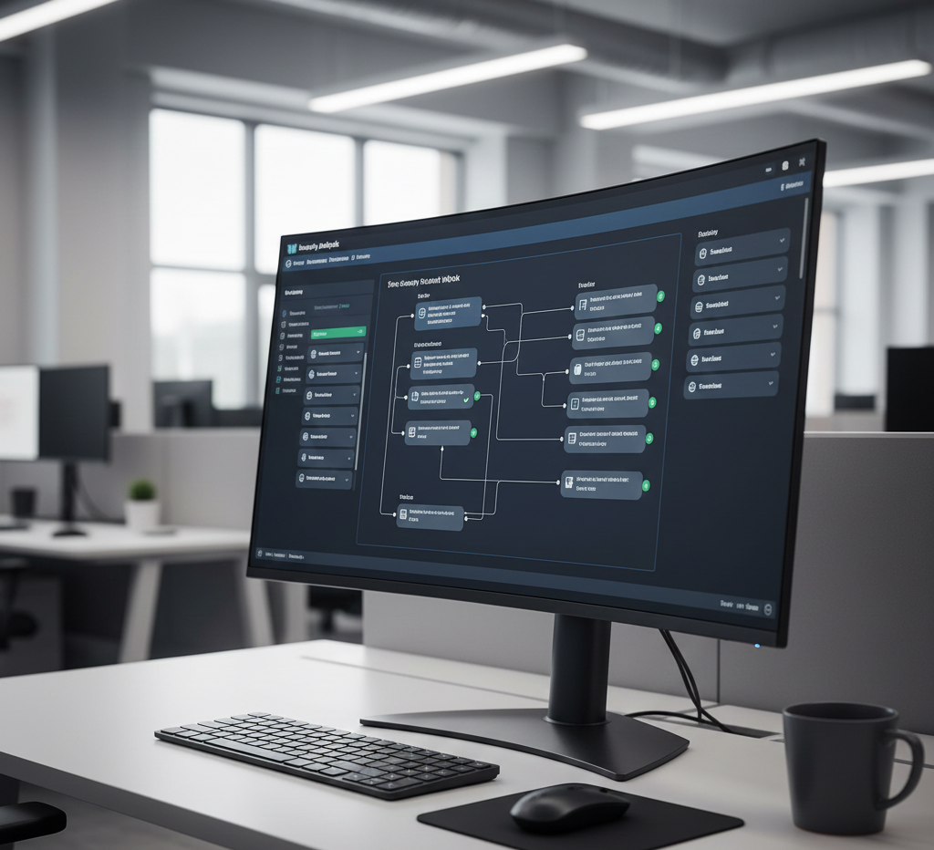 An interactive security interface demonstrating automating security playbook execution to manage tasks automatically and resolve incidents faster with fewer manual steps.
