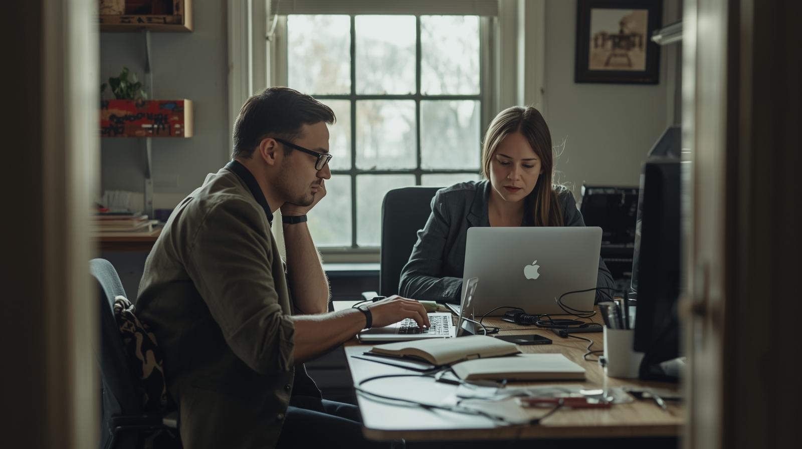 Professionals implementing benefits outsourced data loss prevention solutions while collaborating on project