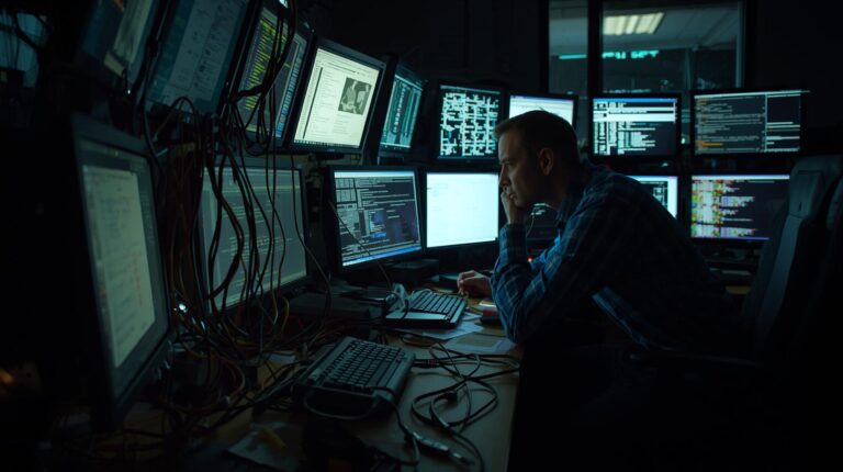 SOC professional monitoring threats and realizing benefits SOAR platform implementation across multiple screens