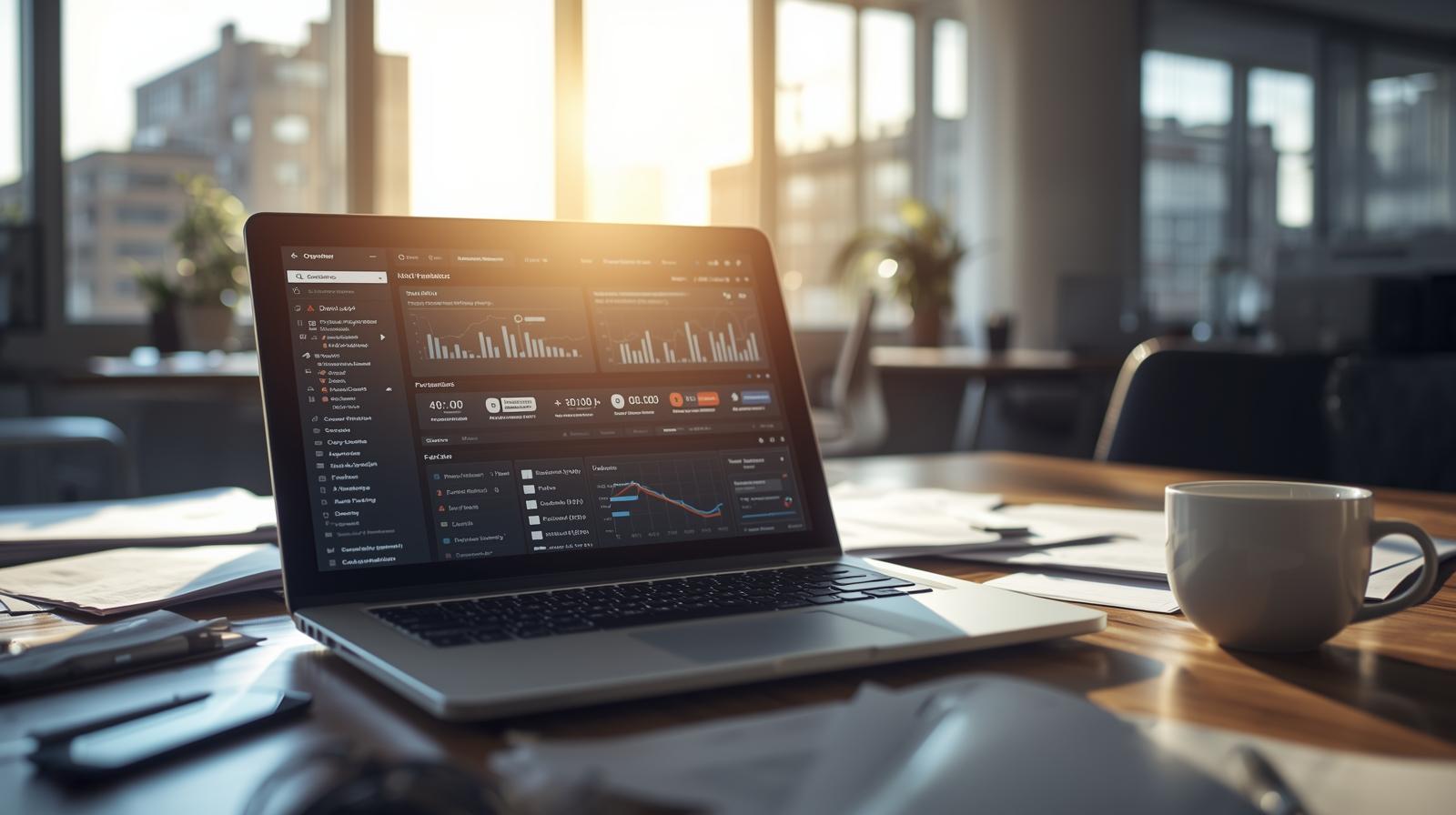 Business workspace showing analytics dashboard for choosing managed dlp vendor in California decision process