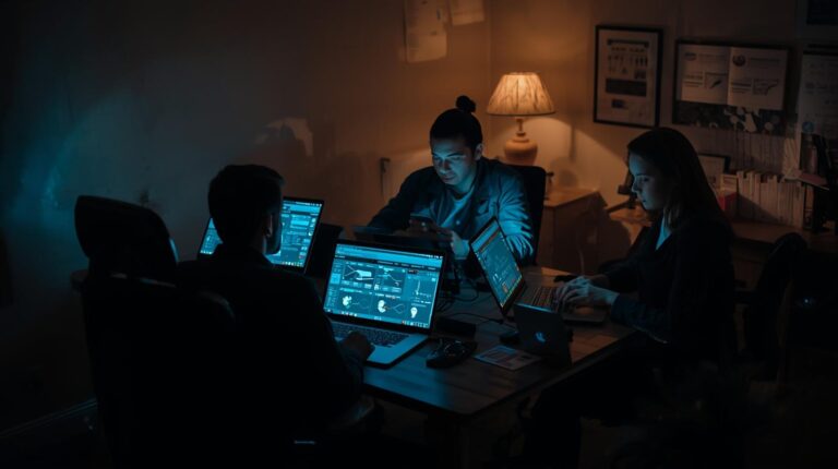 Security team applying managed dlp service explained principles while monitoring data protection at night