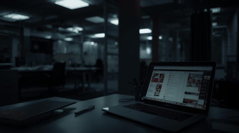 Unattended laptop in office highlighting importance of preventing sensitive data exfiltration through access control