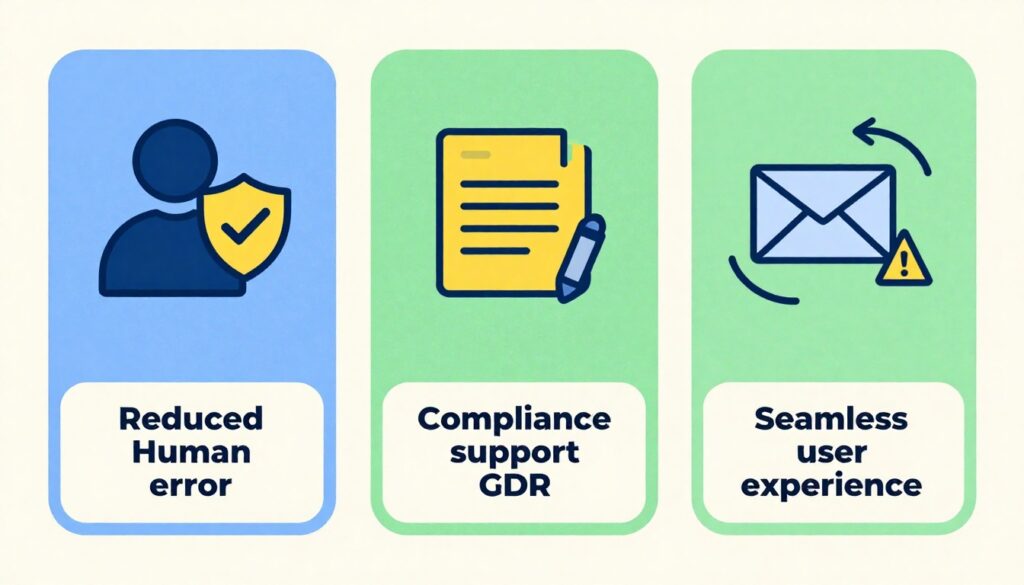 Illustration of email encryption DLP gateway benefits for security, compliance, and usability