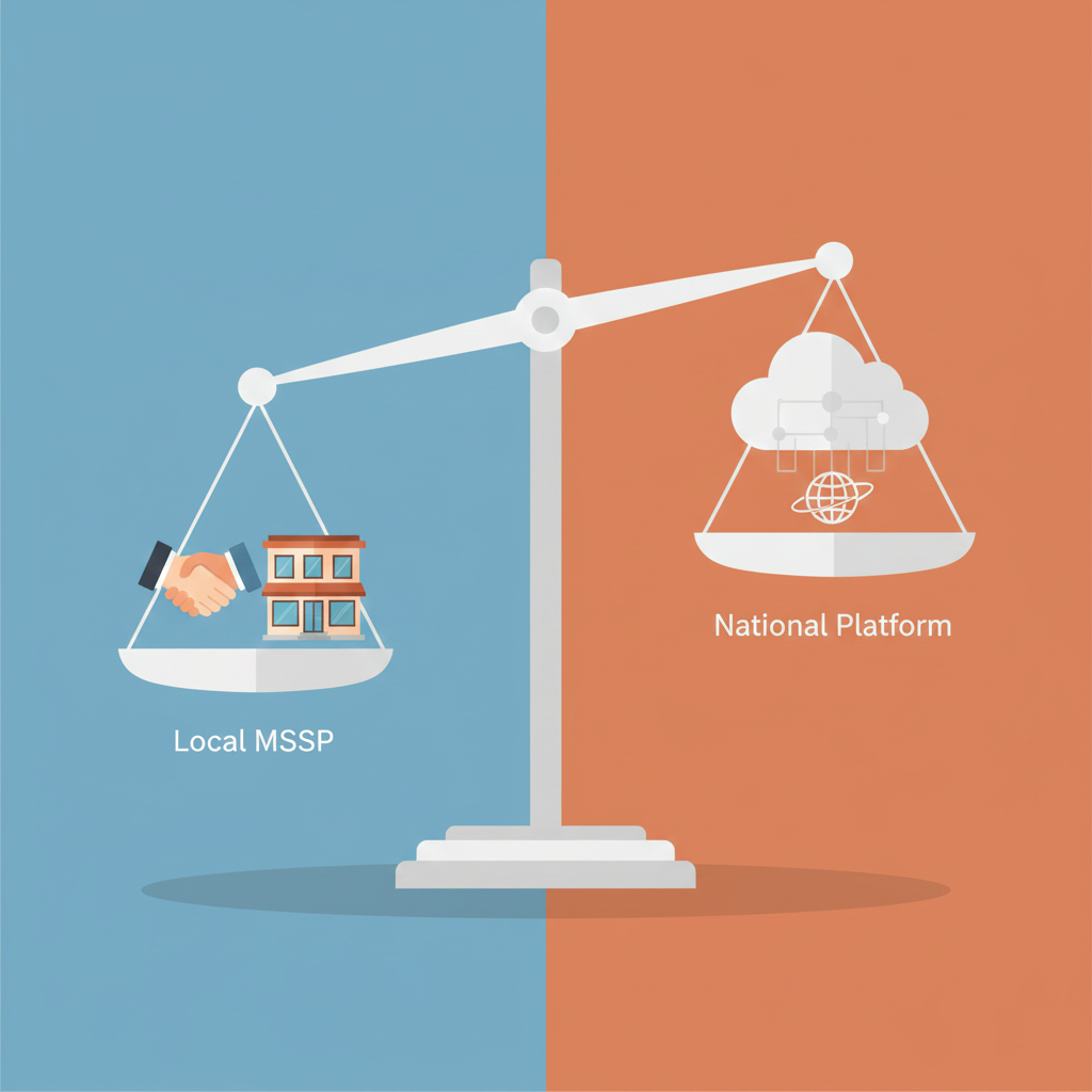 Visual balance of local service and platform scale for Choosing an email security provider in Fullerton