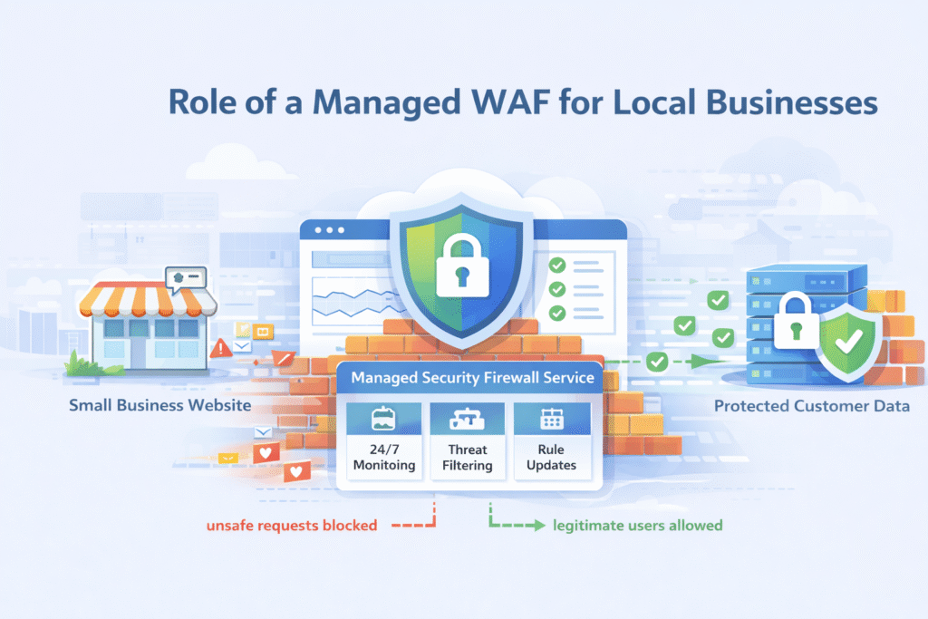 Choosing manage WAF provider in Fullerton with monitoring, threat filtering, and safe traffic allowed for local websites