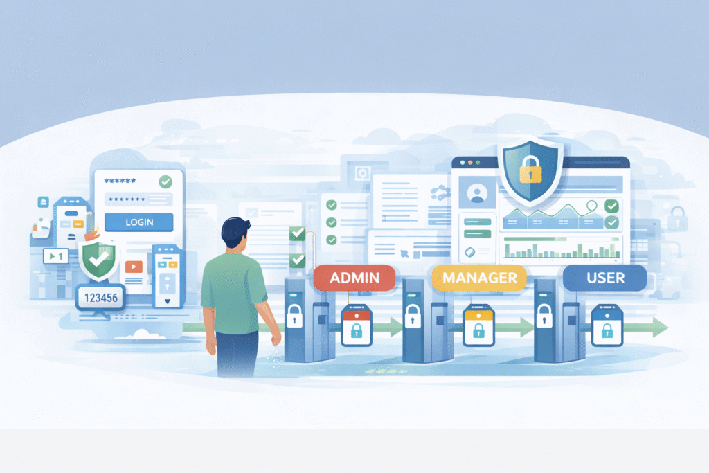 Securing web applications compliance illustration of identity verification and controlled system entry