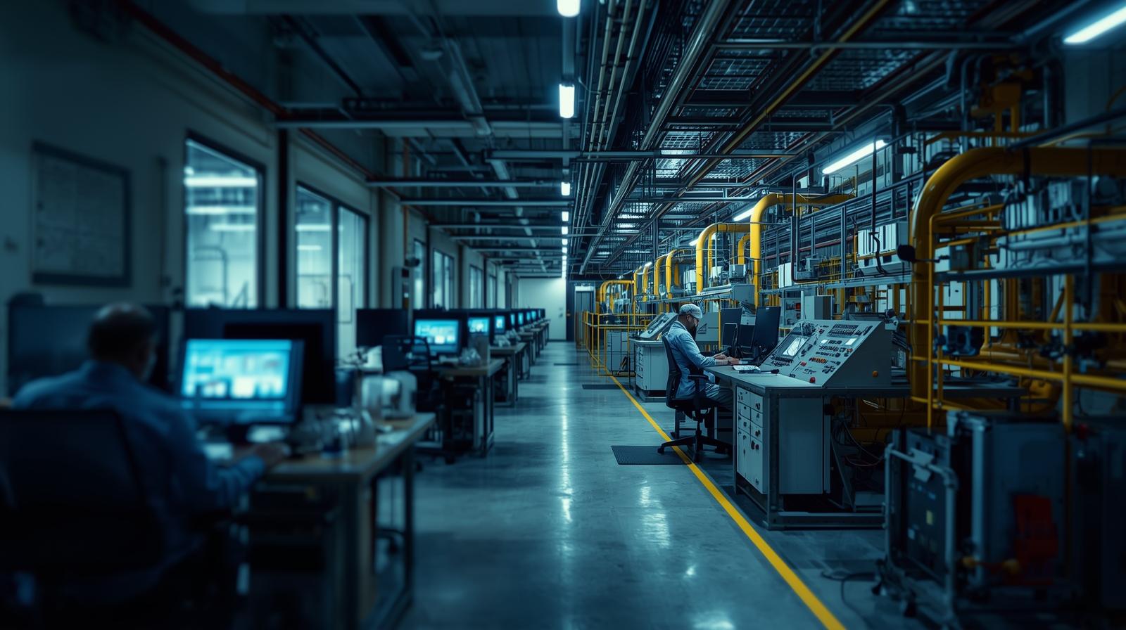 Modern industrial facility working toward bridging IT OT security gap with integrated monitoring systems