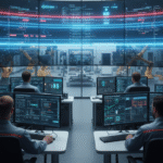 purdue model security monitoring concept illustrating secured IT and OT environments inside a modern industrial facility