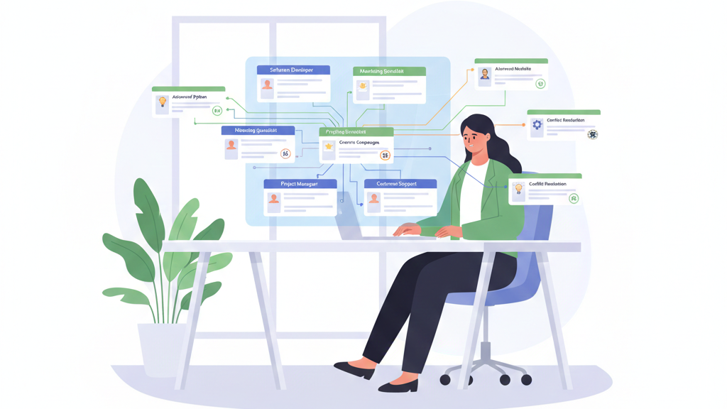 A professional office setting showing the benefits of customizing training content roles for higher engagement.
