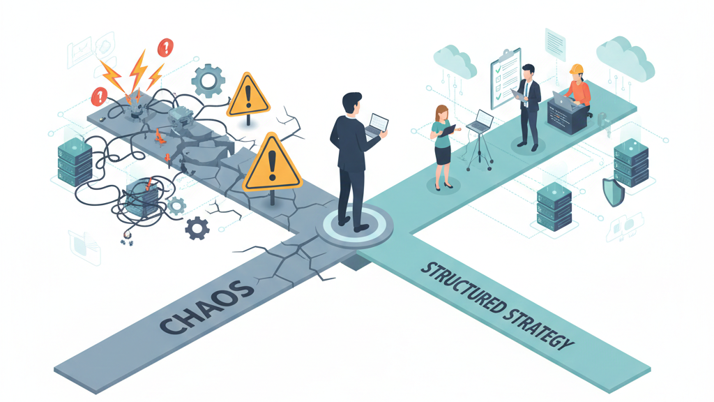 Penetration Testing Coordination comparing chaotic testing versus organized security strategy workflows