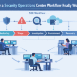 Clean Security Operations Center workflow diagram showing structured incident response flow.