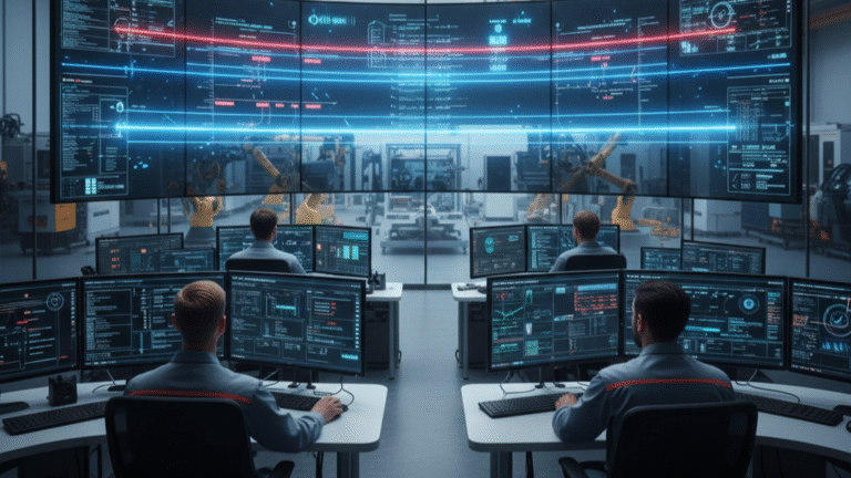 purdue model security monitoring concept illustrating secured IT and OT environments inside a modern industrial facility