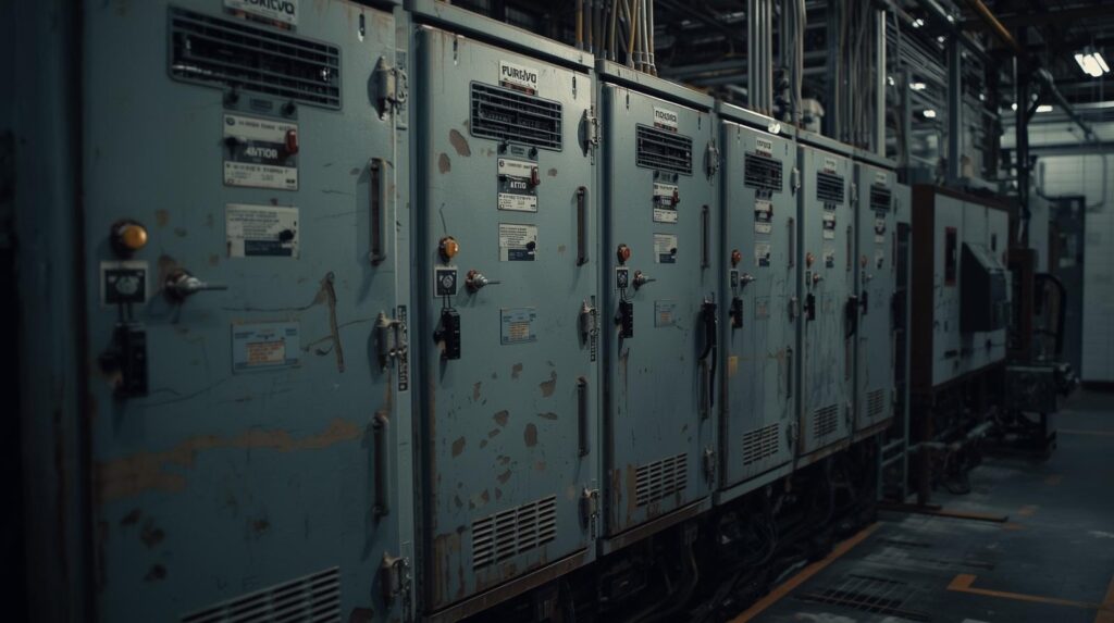 Industrial control panels protected by managed OT security monitoring service in production environment