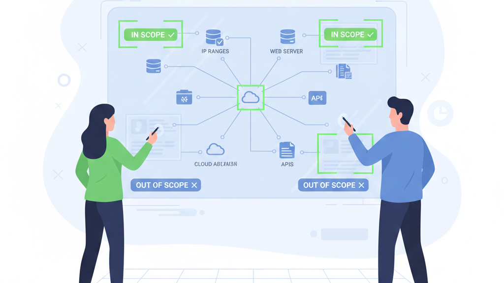 Managed penetration testing coordination mapping attack surface with clear scope control and cloud assets