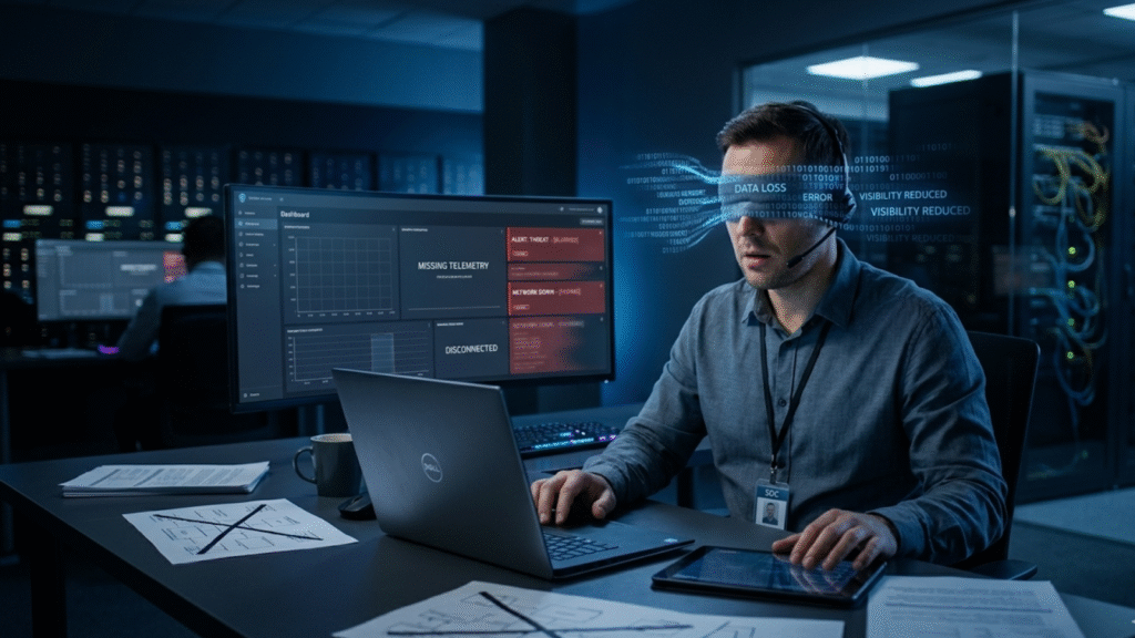 SOC analyst monitoring agentic AI insider threat alerts in security operations center