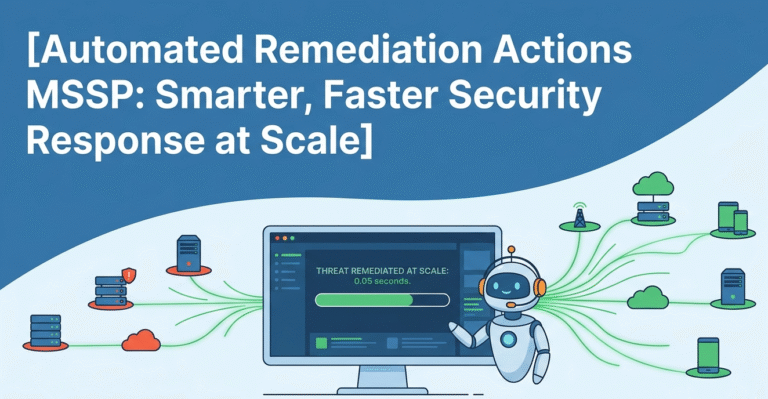 Dashboard visual for automated remediation actions MSSP showing high-speed security response at scale. 