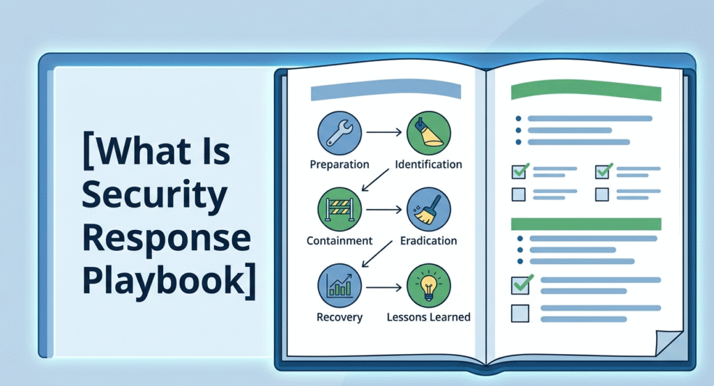 A digital professional managing incident response stages with Security Response Playbook Examples and SOAR automation.
