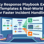 Flat vector hero image featuring Security Response Playbook Examples for professional incident handling and SOC operations.
