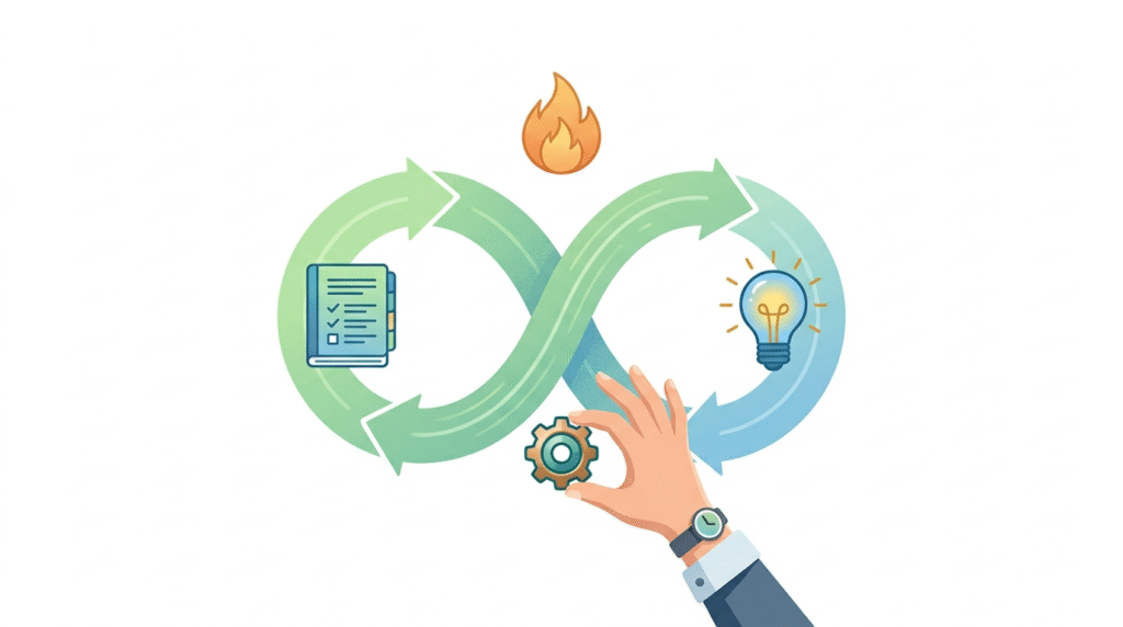 Infinite loop illustration showing the continuous cycle of testing incident response playbooks.