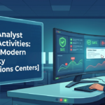 Professional workstation showing SOC analyst daily activities like real-time monitoring and incident ticketing. 