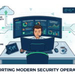 Security engineer SOC responsibilities shown via professional at a command center managing cloud and infrastructure.