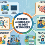 Essential incident responder required skills for cybersecurity teams featuring threat analysis and tool proficiency. 