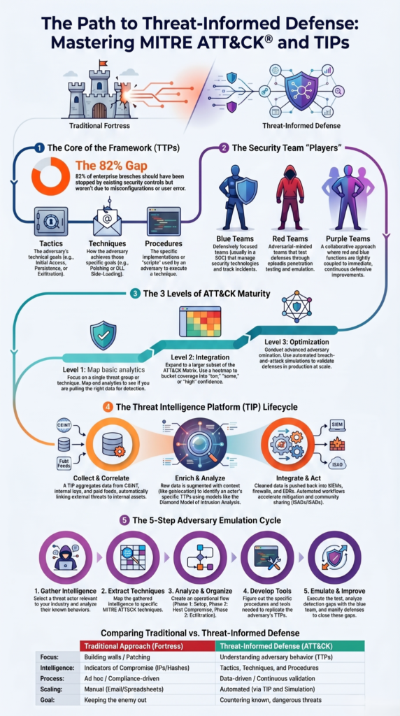 A threat-informed defense roadmap supporting integrating threat intel siem through TTP frameworks and adversary emulation cycles.