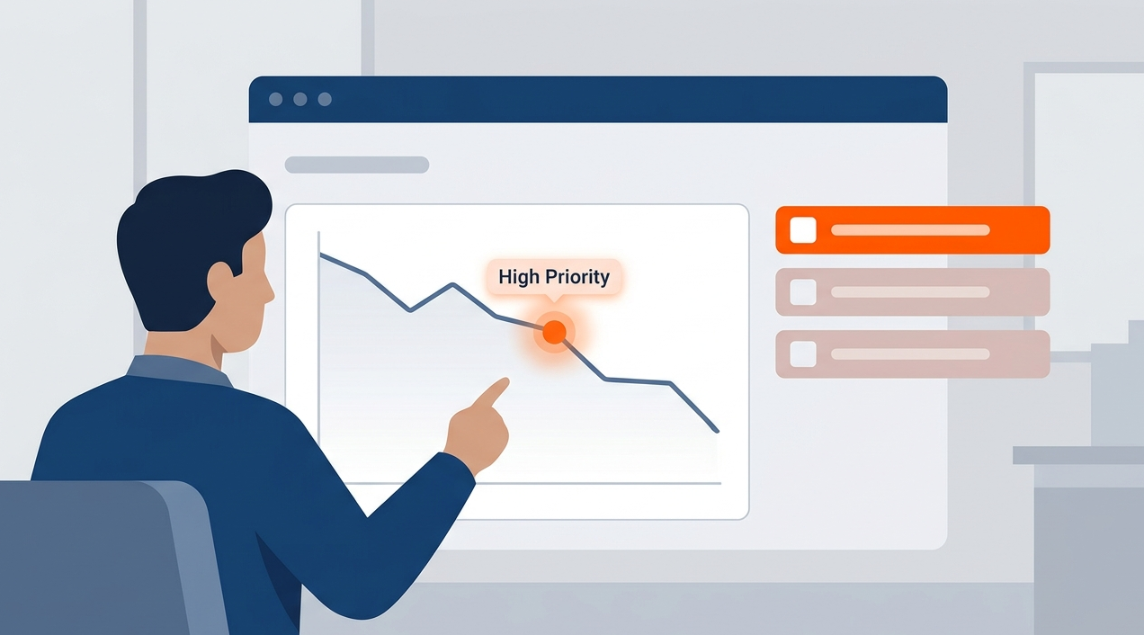 User identifying high priority data in a graph incident trend analysis reporting