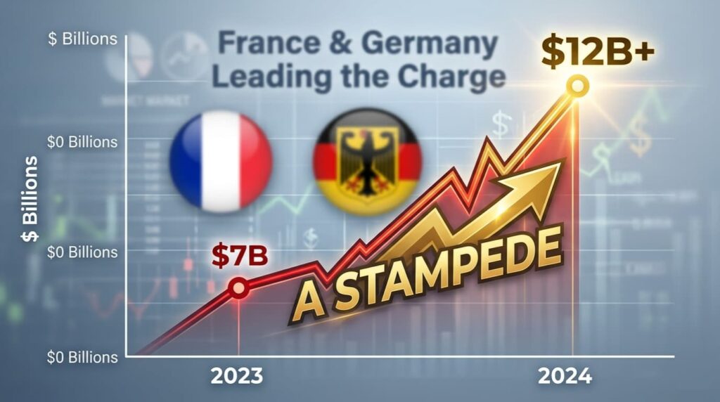 France and Germany investment growth chart showing European demand for secure cloud migration