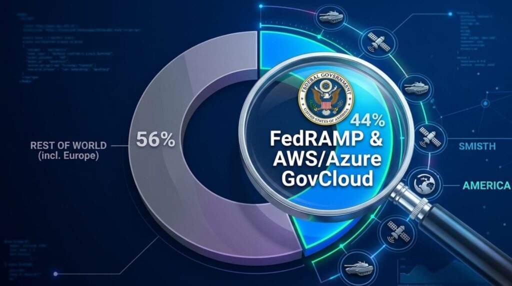 FedRAMP and GovCloud pie chart showing compliance frameworks essential for secure cloud migration