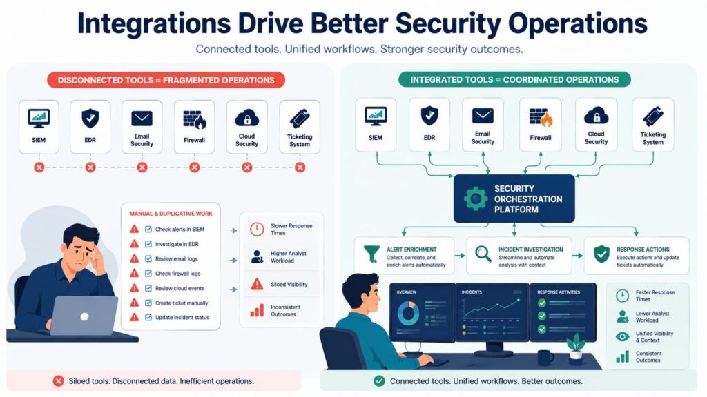 Selecting security orchestration tool improves SOC operations by replacing disconnected tools with unified integrations.