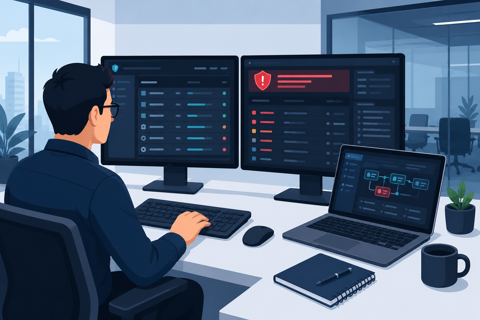 Cybersecurity analyst investigating endpoint security alerts using an EDR platform.