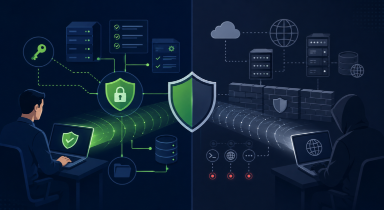 Credentialed vs uncredentialed scans showing internal security visibility and external vulnerability assessment