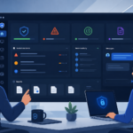 MSSP client portal user experience showing secure dashboards, incident tracking, and client security management