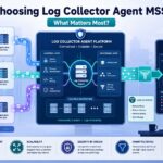 Diagram for choosing log collector agent mssp: multi-tenant ingestion, processing, filtering, and SIEM integration flow