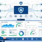 Dashboard for evaluating firewall performance throughput, showing latency, CPU usage, sessions, and network traffic metrics.
