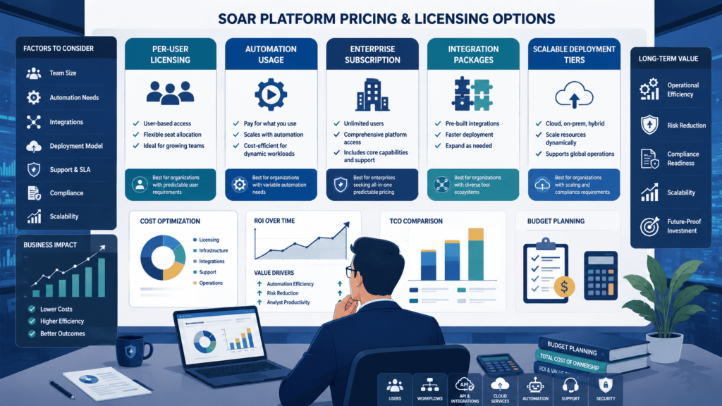Pricing and licensing dashboard visuals relevant to a cortex xsoar vs splunk soar review.